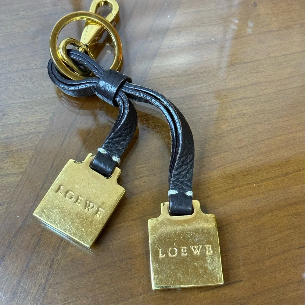 Loewe Brown and Gold Keychain/Bag Charm